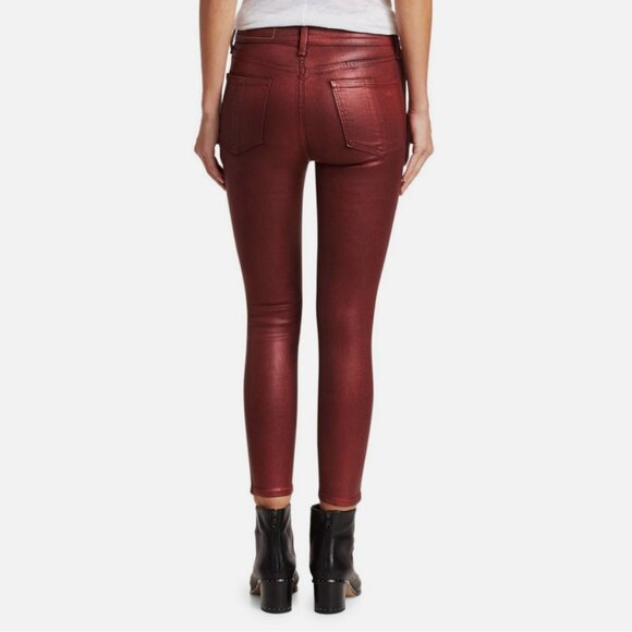 Rag & Bone / JEAN Skinny Metallic Coated Stretch Jeans - Picture 11 of 12